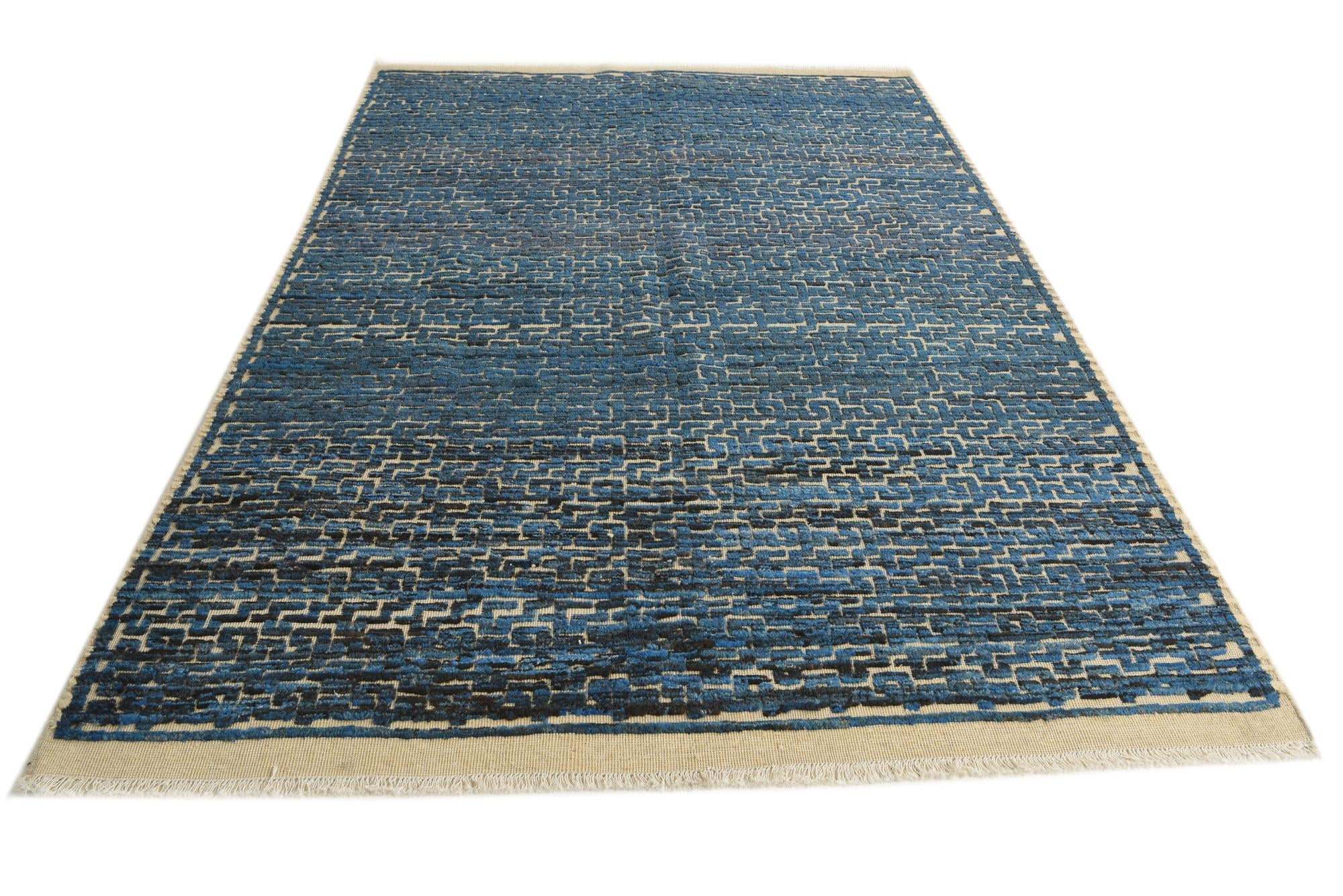 6' 8 x 9' 8 Hand Knotted Darya Wool Rug