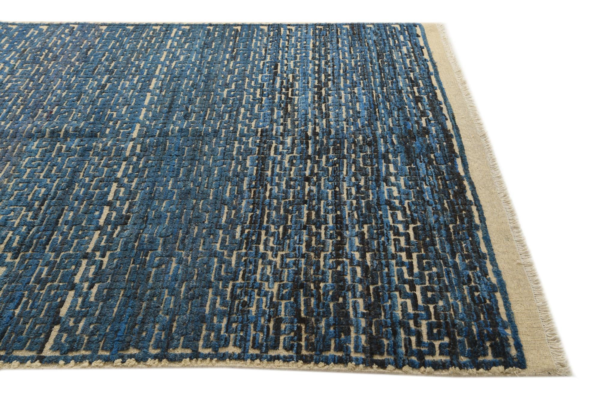 6' 8 x 9' 8 Hand Knotted Darya Wool Rug