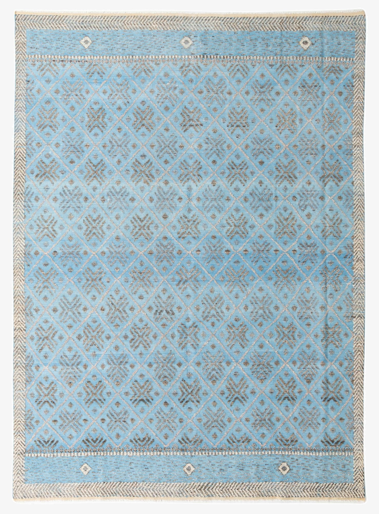 9' x 12' 4  Hand Knotted Darya Wool Rug
