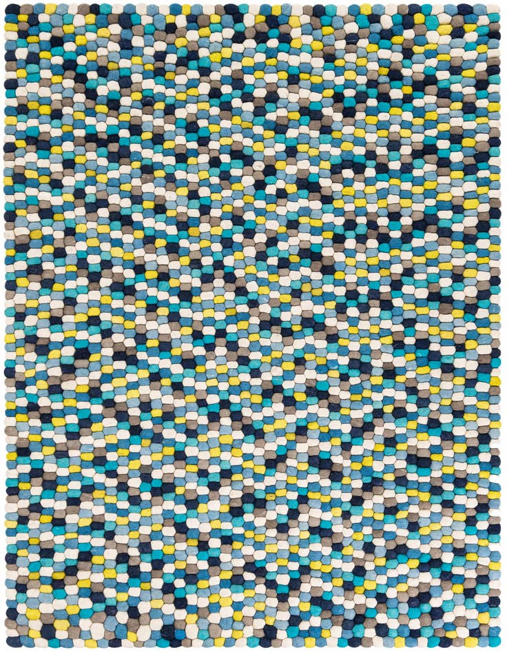 Detail image of 5' 1 x 8' Felt Ball Wool Rug