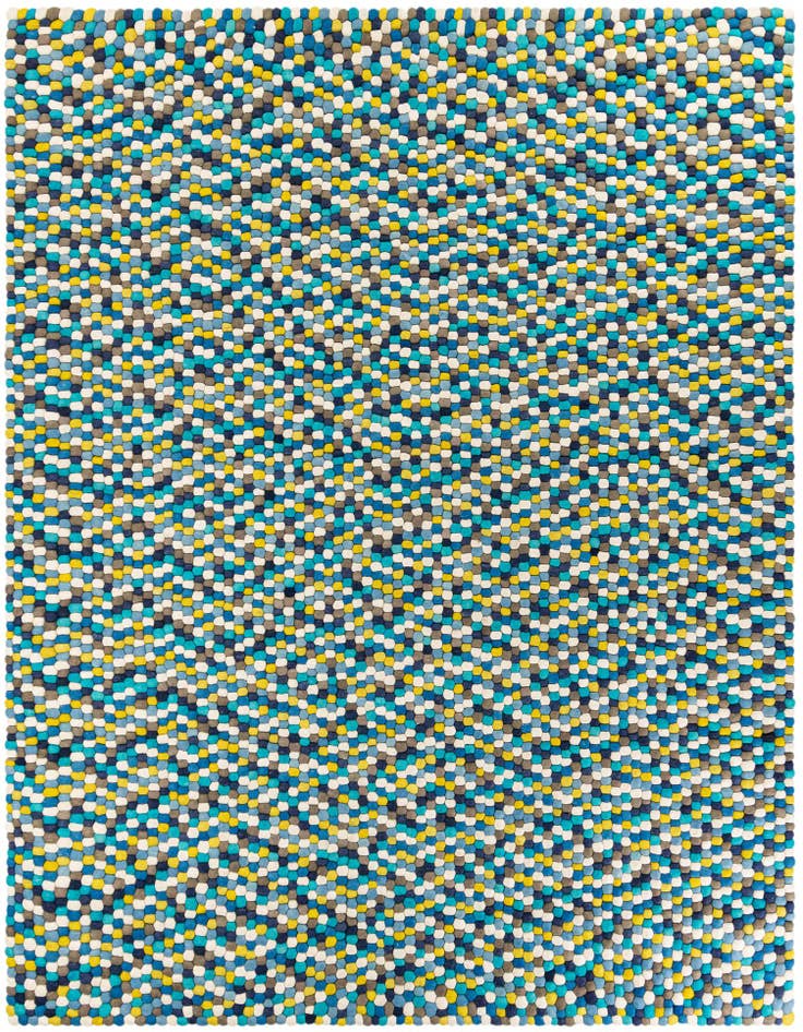 Detail image of 9' x 12' Hand Woven Felt Ball Wool Rug