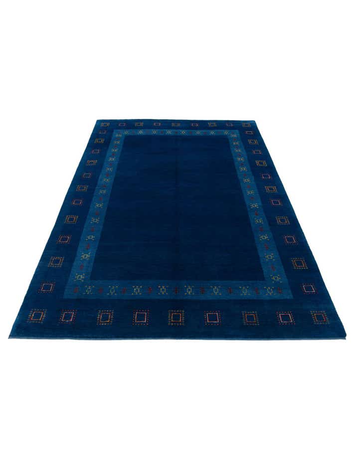 5' 8 x 8' Hand Knotted Gabbeh Wool Rug