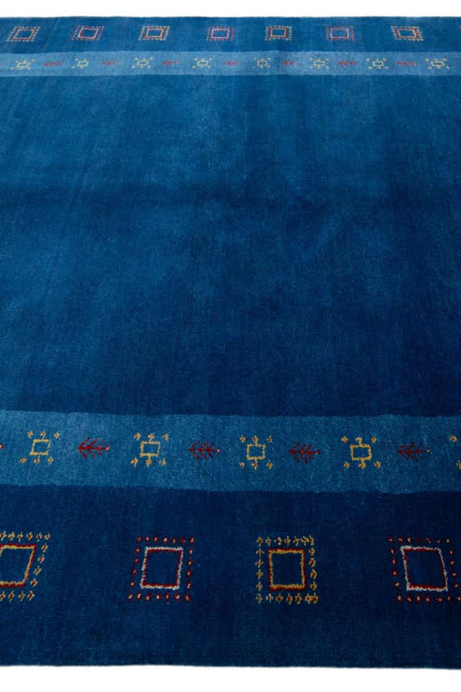 5' 8 x 8' Hand Knotted Gabbeh Wool Rug