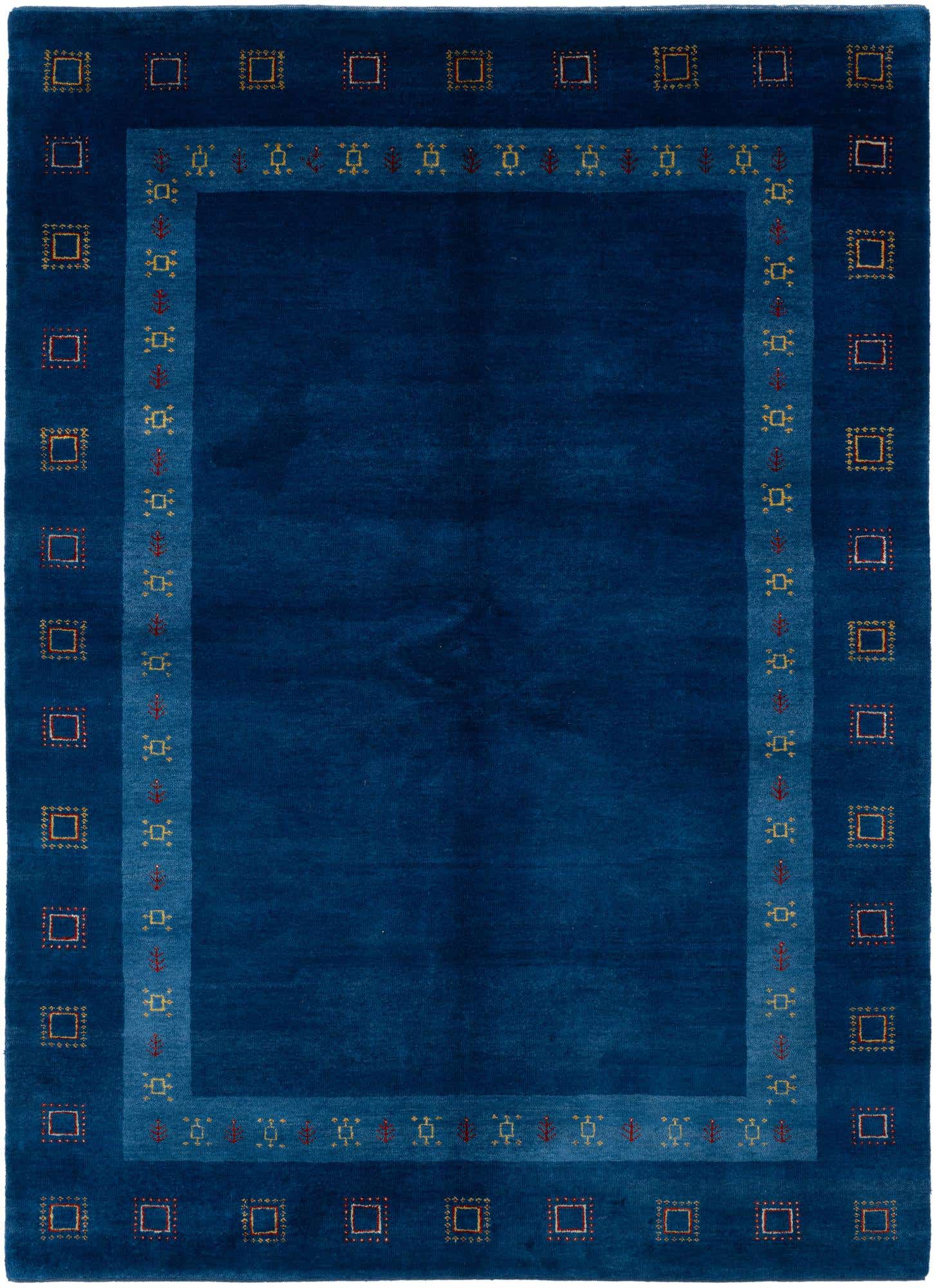 5' 8 x 8' Hand Knotted Gabbeh Wool Rug
