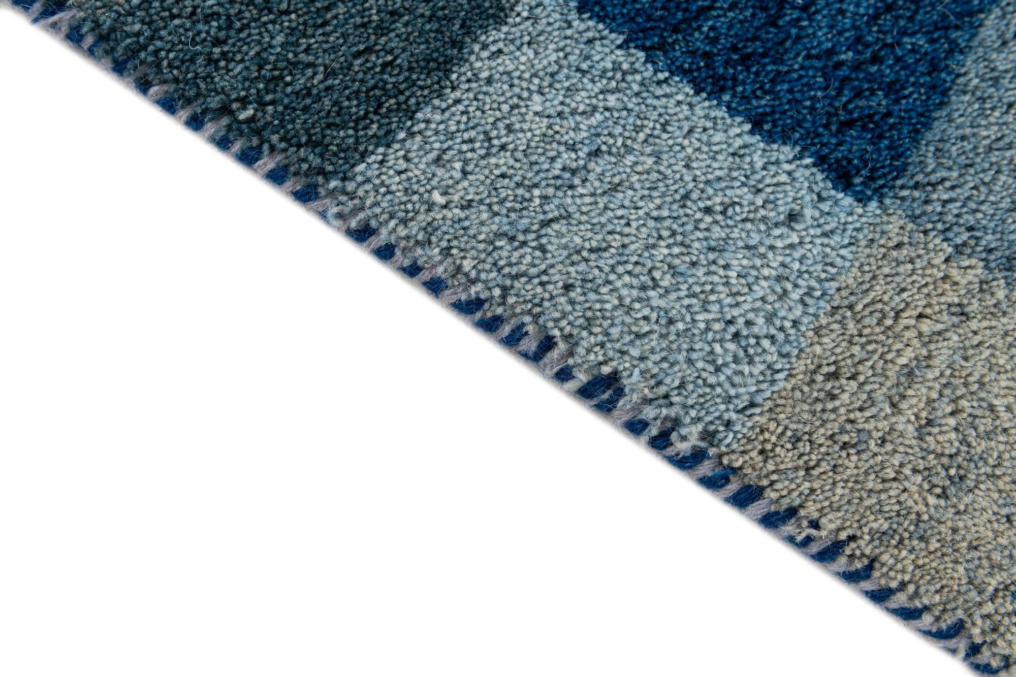 4' x 5' 11 Hand Knotted Gabbeh Wool Rug