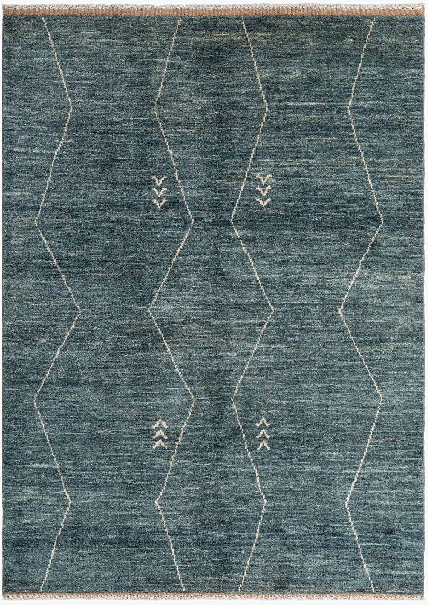 4' 10 x 6' 7  Hand Knotted Gabbeh Wool Rug