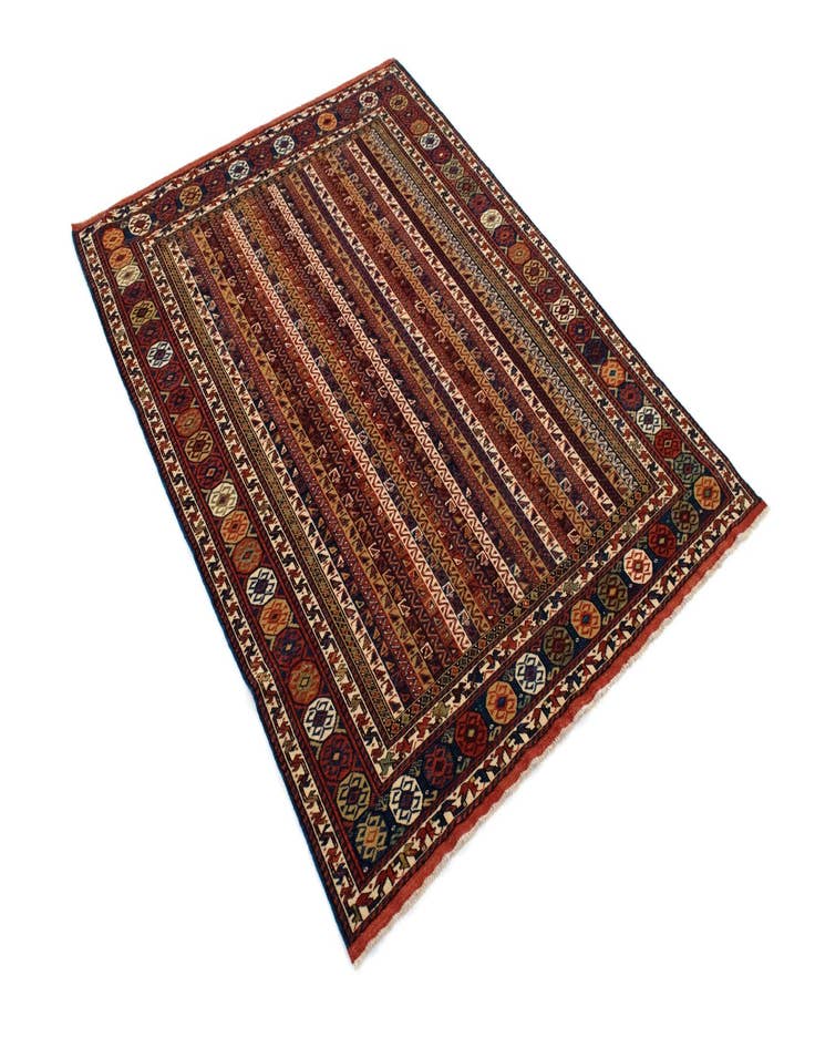 Detail image of 4' 2 x 5' 5  Hand Knotted Ghashghai Persian Rug