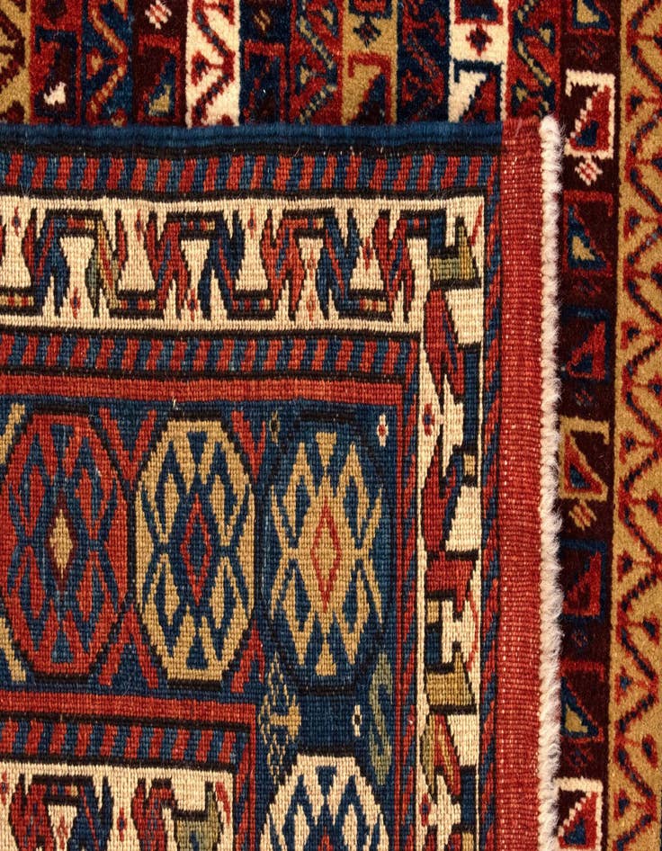 Detail image of 4' 2 x 5' 5  Hand Knotted Ghashghai Persian Rug