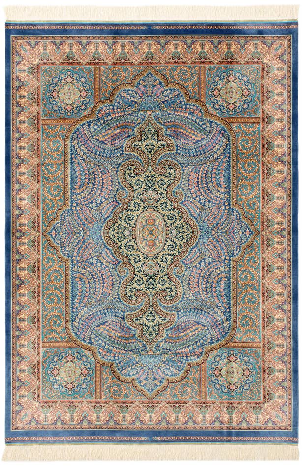 Detail image of 4' 5 x 6' 5 Ghom Design Rug