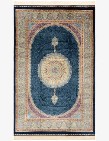 4' 9 x 7' 5 Ghom Design Rug