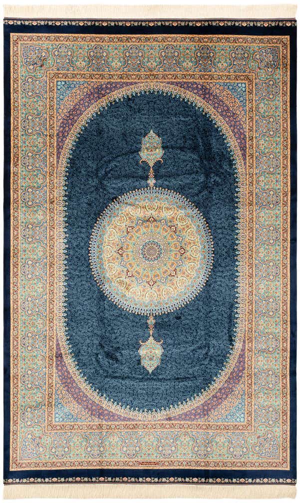 4' 9 x 7' 5 Ghom Design Rug