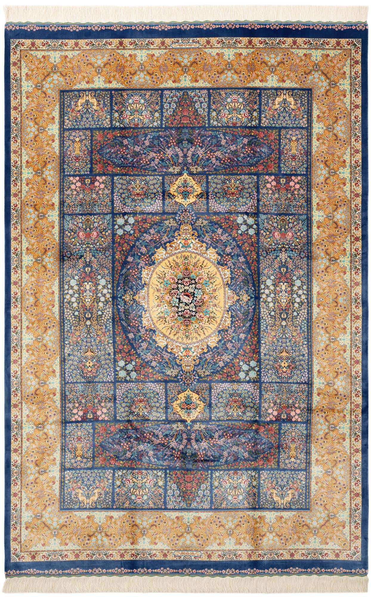 4' 9 x 7' 5 Ghom Design Rug