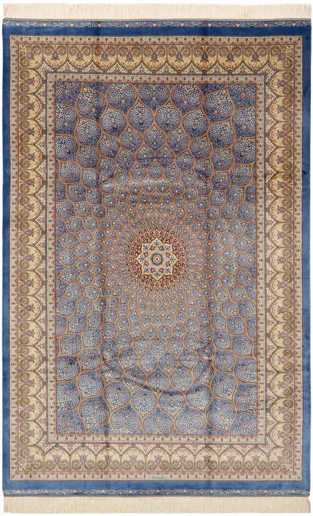 4' 9 x 7' 6 Ghom Design Rug