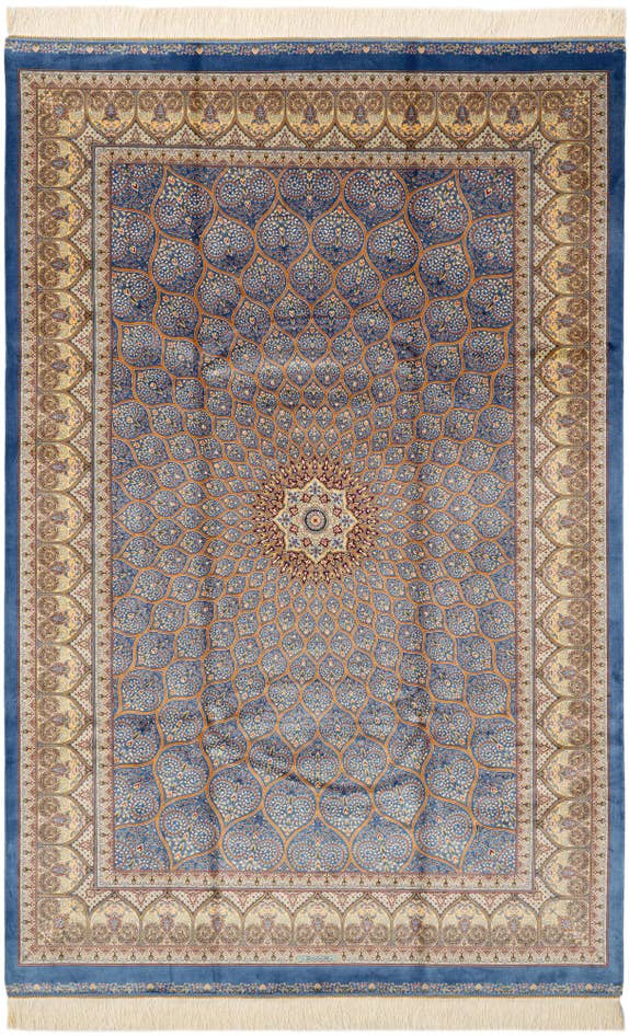 Detail image of 4' 9 x 7' 6 Ghom Design Rug