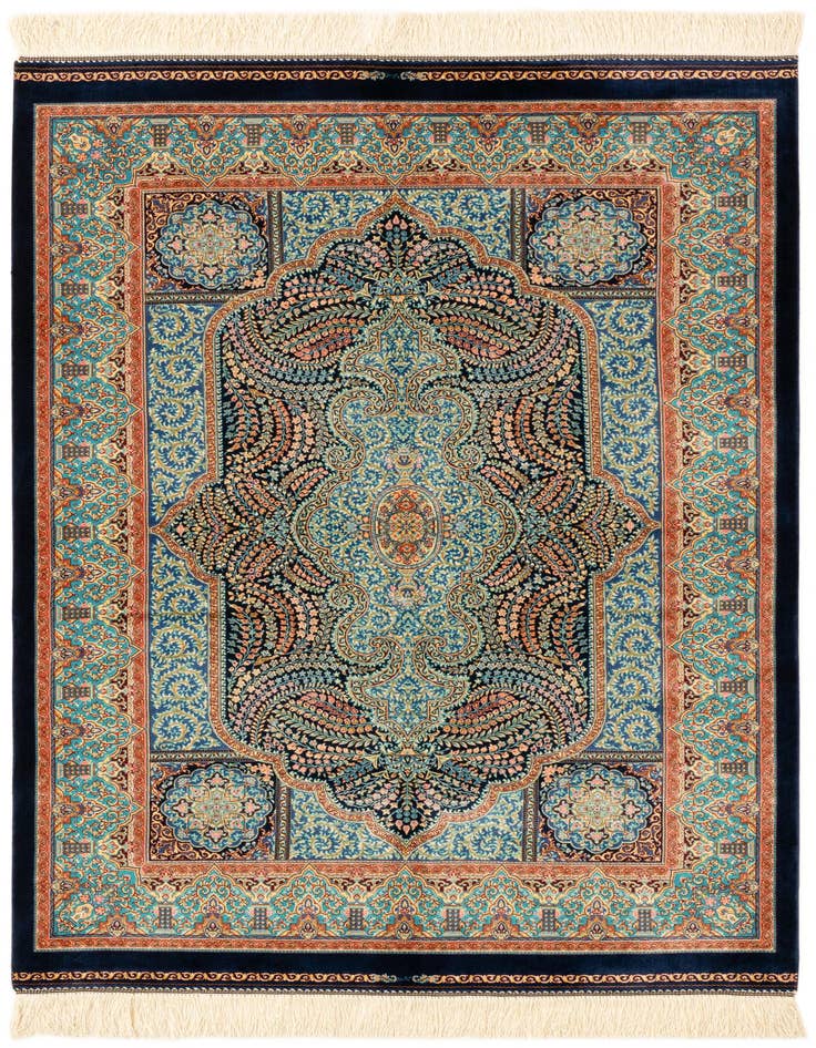 Detail image of 3' 3 x 4' 10 Ghom Design Rug