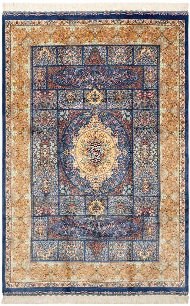 4' 10 x 7' 5 Ghom Design Rug