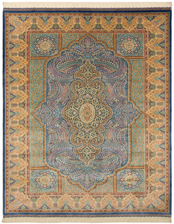 Detail image of 6' 6 x 9' 7 Ghom Design Rug