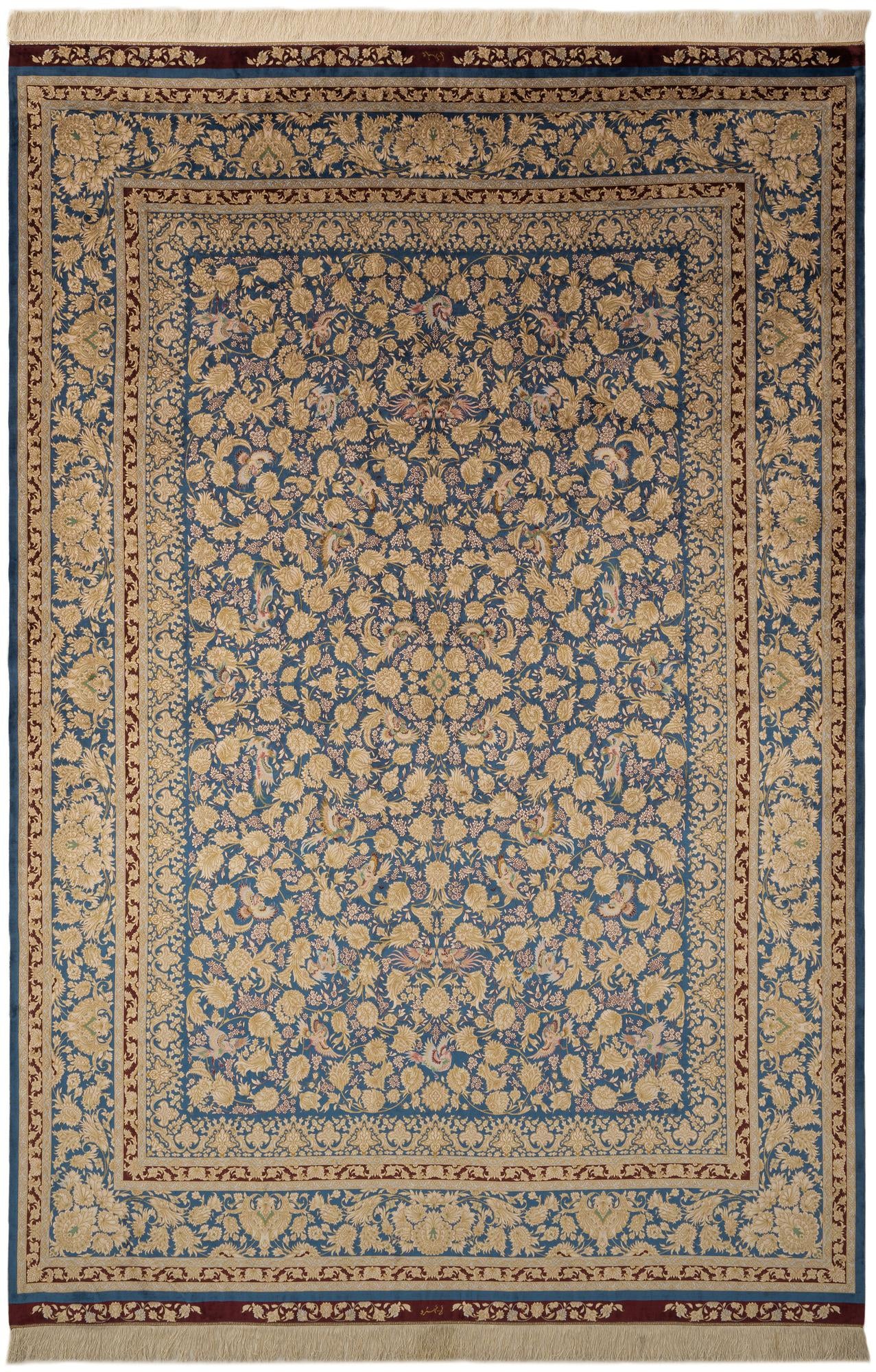 6' 8 x 9' 10 Ghom Design Rug