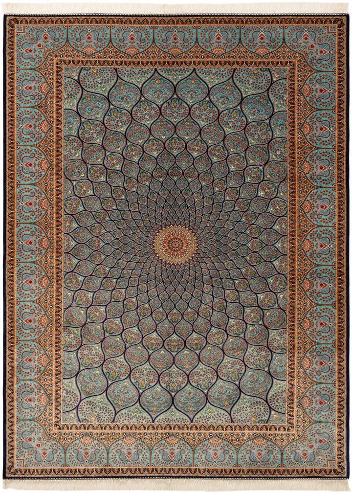 6' 4 x 9' 9 Ghom Design Rug