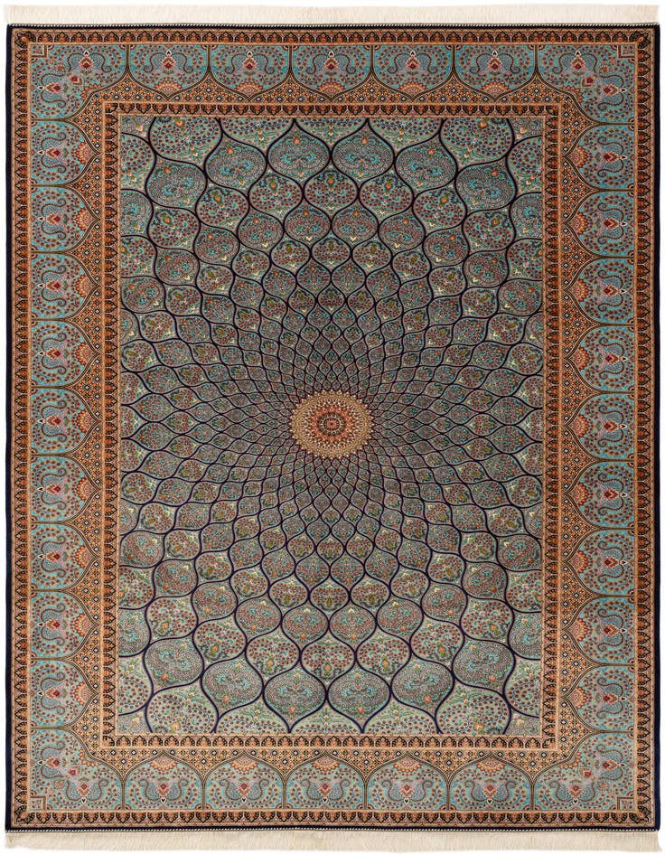 Detail image of 6' 4 x 9' 9 Ghom Design Rug