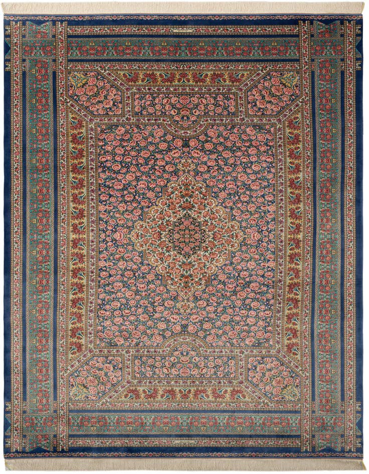 Detail image of 6' 6 x 9' 8 Ghom Design Rug