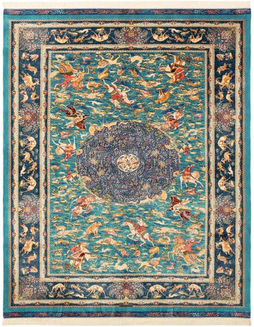 6' 6 x 9' 7 Ghom Design Rug