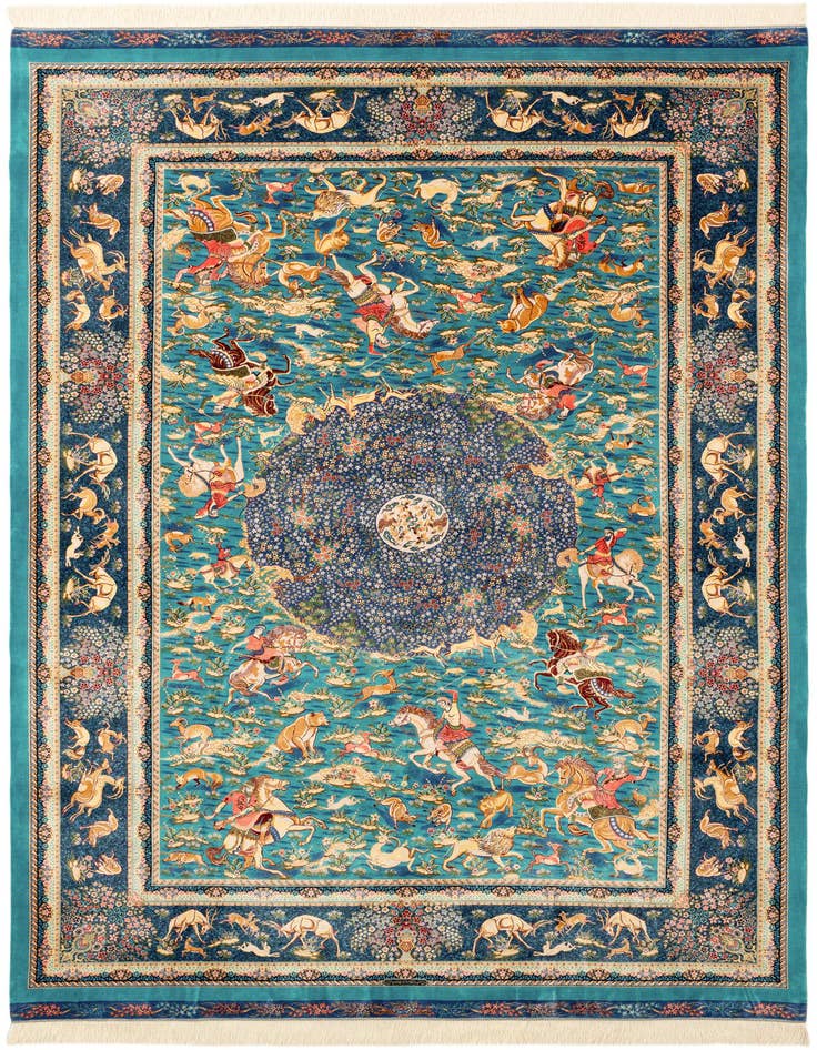 Detail image of 6' 6 x 9' 7 Ghom Design Rug