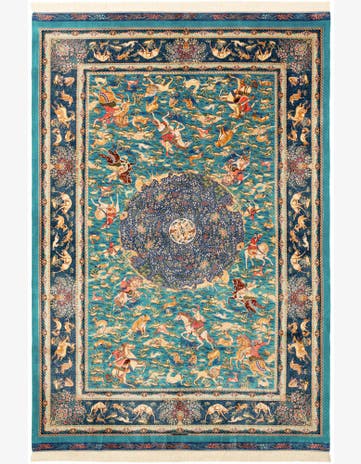 6' 6 x 9' 7 Ghom Design Rug
