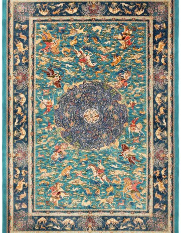 6' 6 x 9' 7 Ghom Design Rug