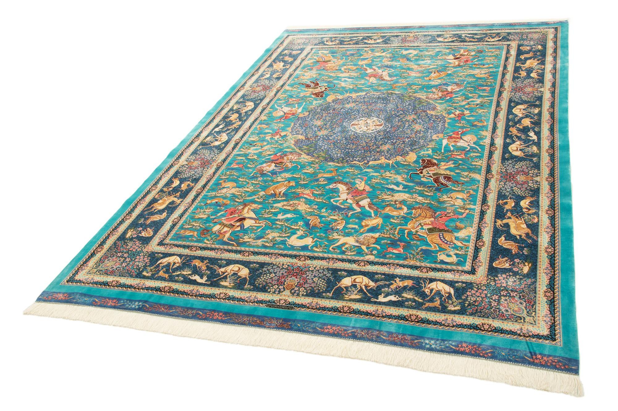 6' 6 x 9' 7 Ghom Design Rug