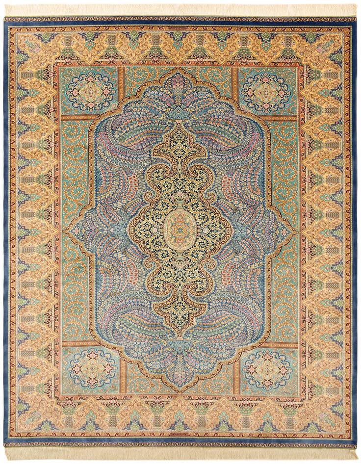 Detail image of 6' 6 x 9' 8 Ghom Design Rug
