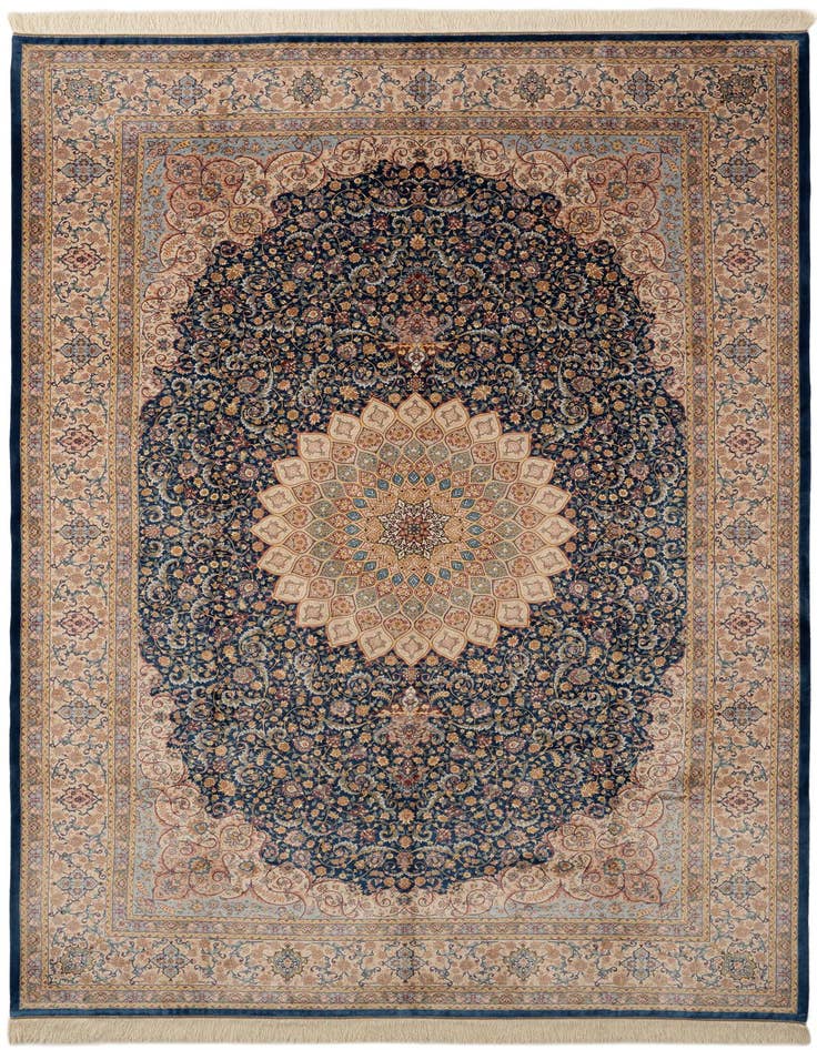 Detail image of 6' 7 x 9' 8 Ghom Design Rug