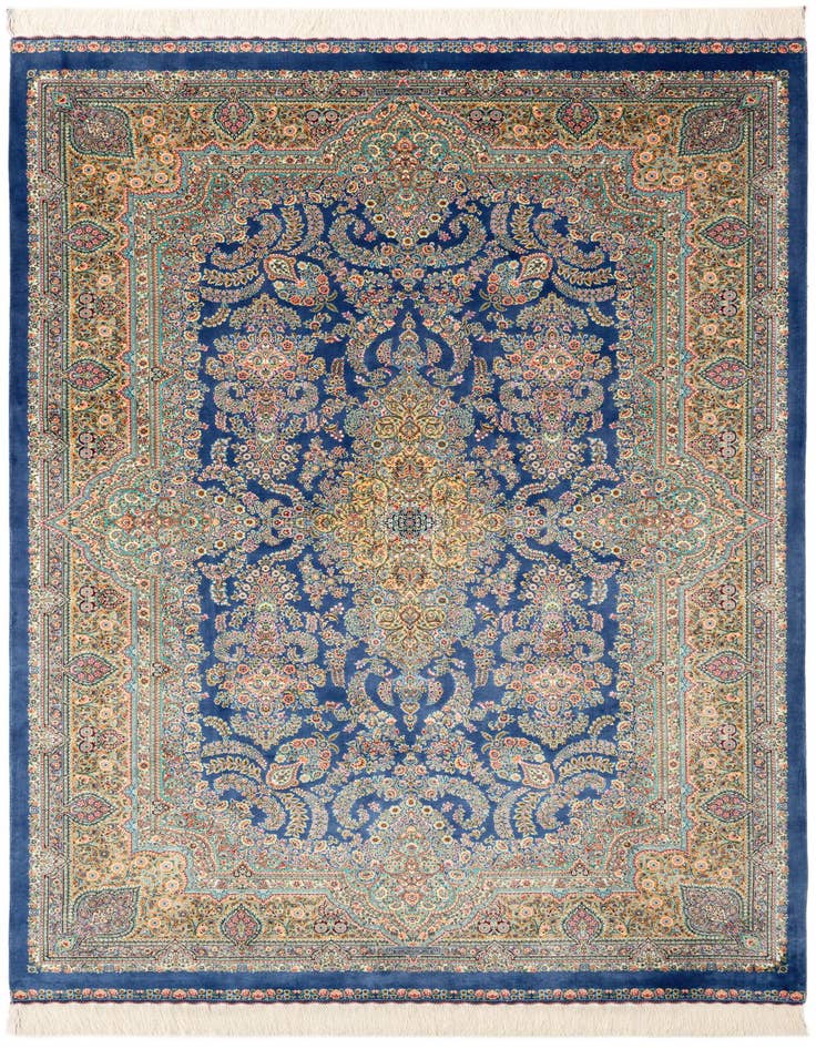 Detail image of 4' 10 x 7' 5 Ghom Design Rug