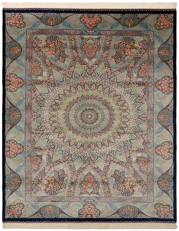 6' 5 x 9' 6 Ghom Design Rug