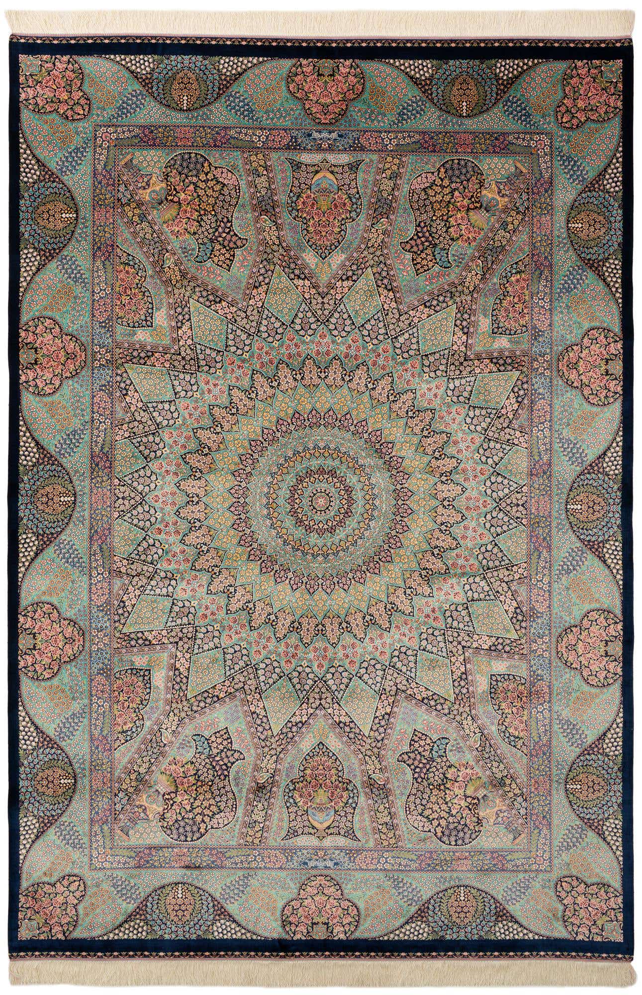 6' 5 x 9' 6 Ghom Design Rug