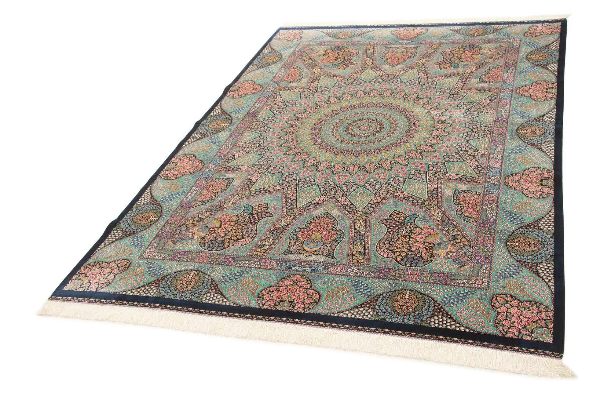 6' 5 x 9' 6 Ghom Design Rug