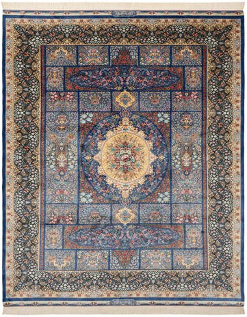 6' 6 x 9' 8 Ghom Design Rug