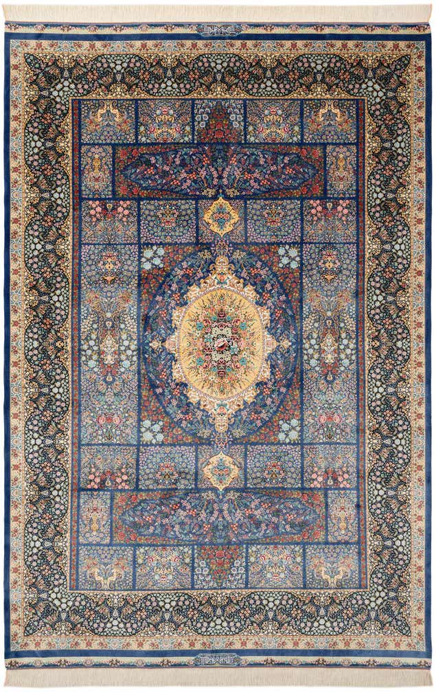 6' 6 x 9' 8 Ghom Design Rug