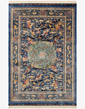 6' 7 x 9' 7 Ghom Design Rug