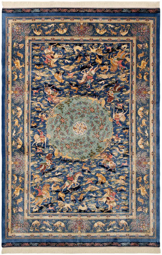 6' 7 x 9' 7 Ghom Design Rug