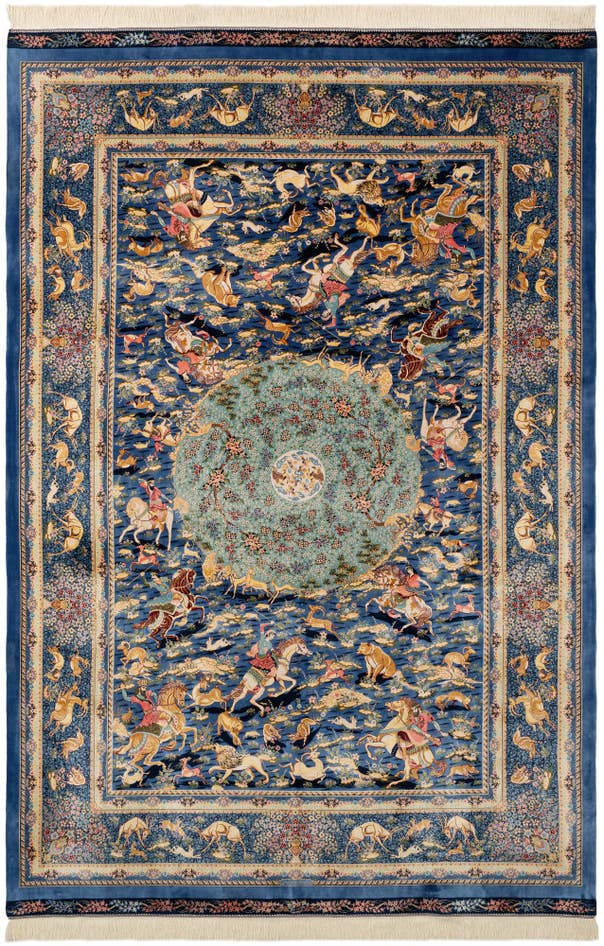 Detail image of 6' 7 x 9' 7 Ghom Design Rug