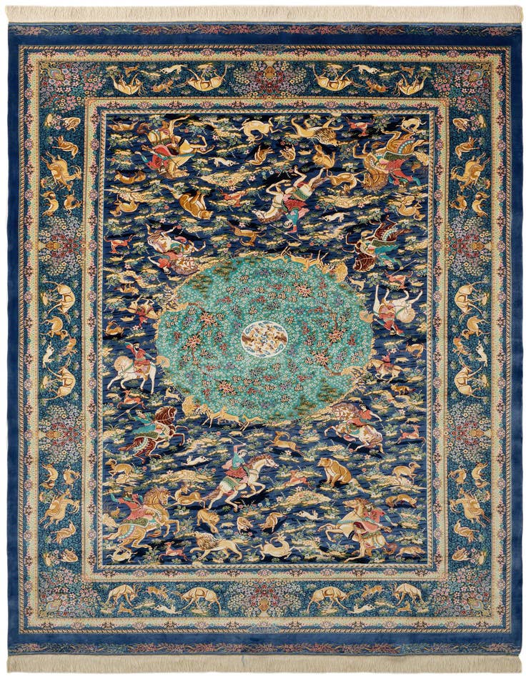 Detail image of 6' 6 x 9' 3 Ghom Design Rug
