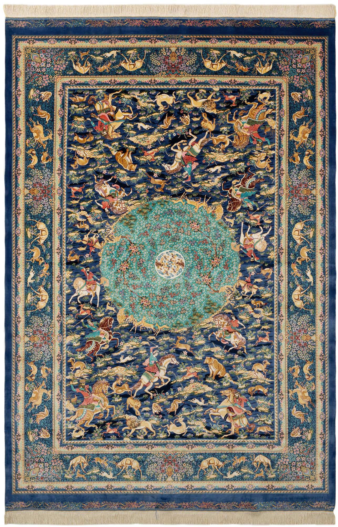 6' 6 x 9' 3 Ghom Design Rug