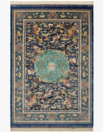 6' 6 x 9' 3 Ghom Design Rug