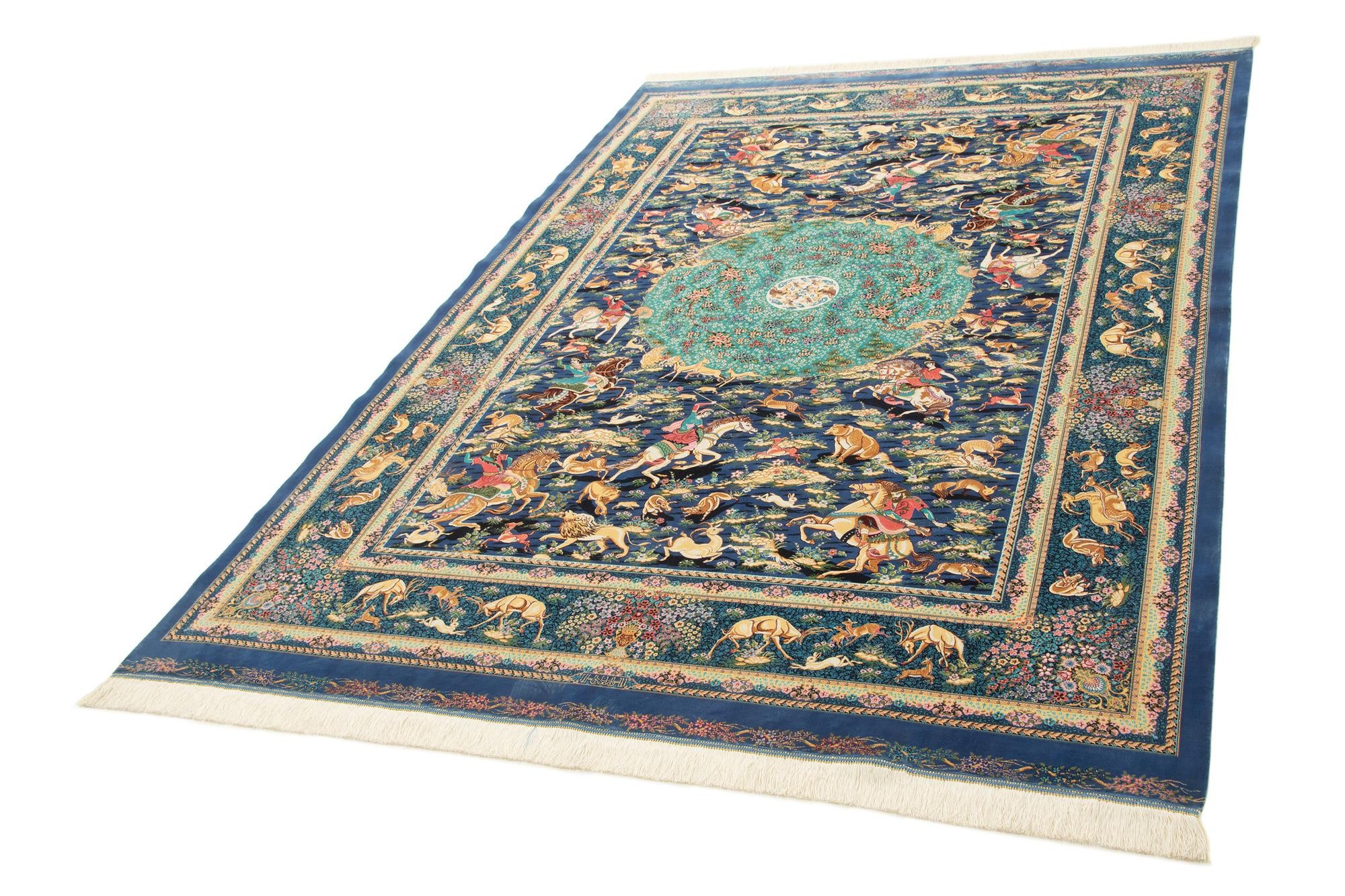 6' 6 x 9' 3 Ghom Design Rug