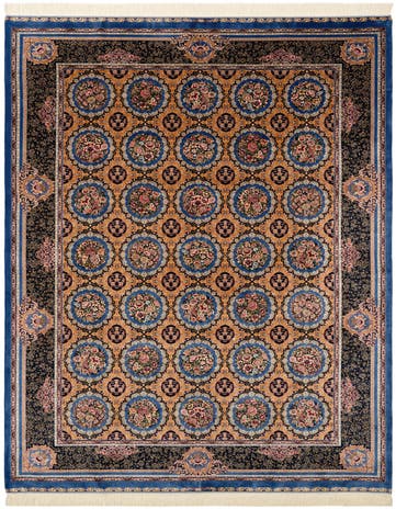 6' 6 x 9' 8 Ghom Design Rug