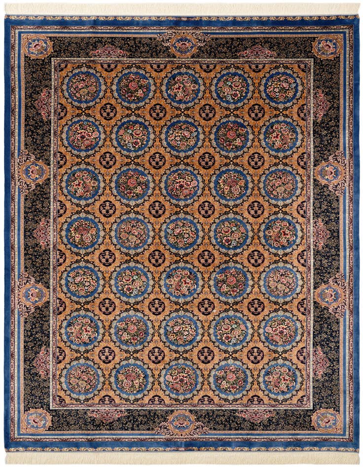 Detail image of 6' 6 x 9' 8 Ghom Design Rug