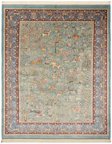 6' 6 x 9' 7 Ghom Design Rug