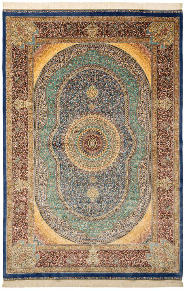 6' 6 x 9' 7 Ghom Design Rug
