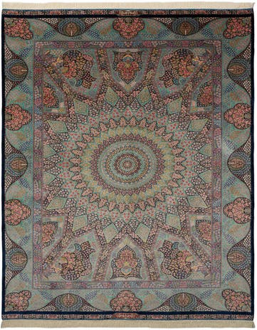 6' 6 x 9' 7 Ghom Design Rug